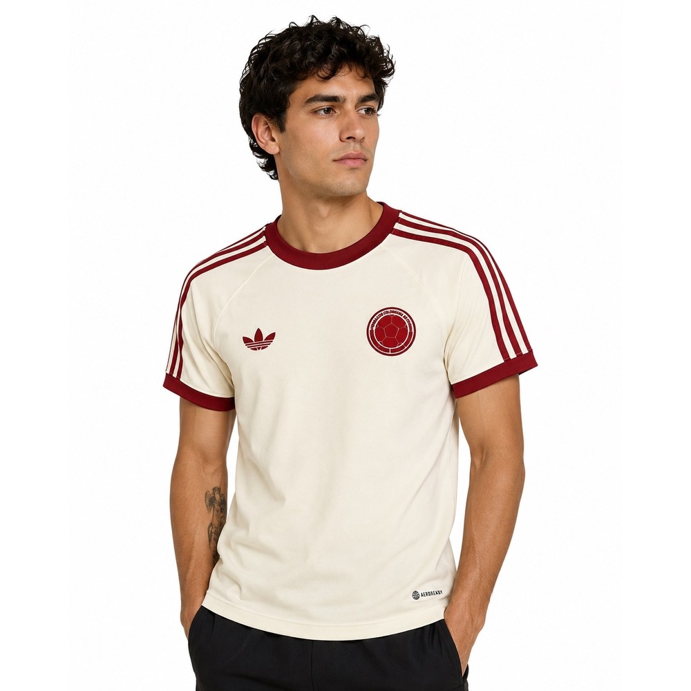 Adidas Originals Colombia 2024 Anniversary Jersey Cream Burgundy Men Small